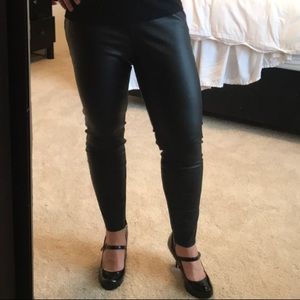 Black vinyl pants